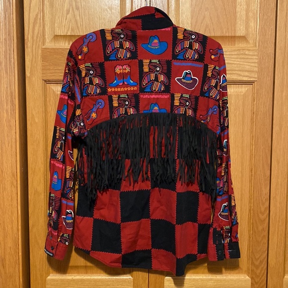 Vintage fringe western rodeo button shirt womens size medium Made in USA - Picture 4 of 8
